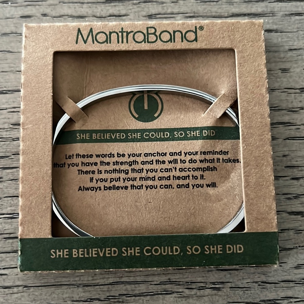 MantraBand Motivational Inspirational Inscribed Stainless Steel Cuff Bracelet